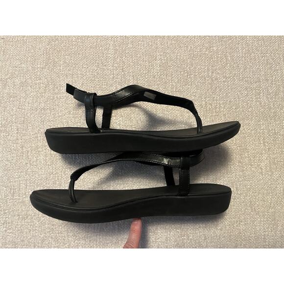 Fitflop Lainey Slingback Thong Sandals Womens Size 7 Black Minimalist Comfort - Picture 9 of 10